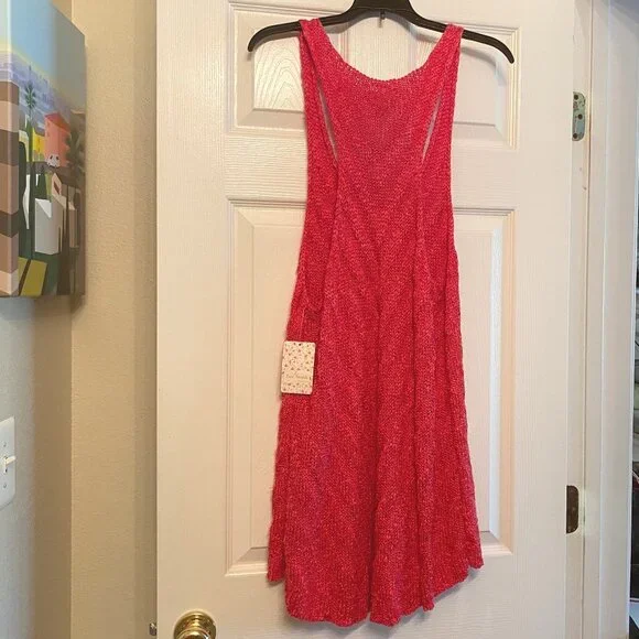 New Free People Red-Orange Chevron Sweater Tank - Picture 3 of 3